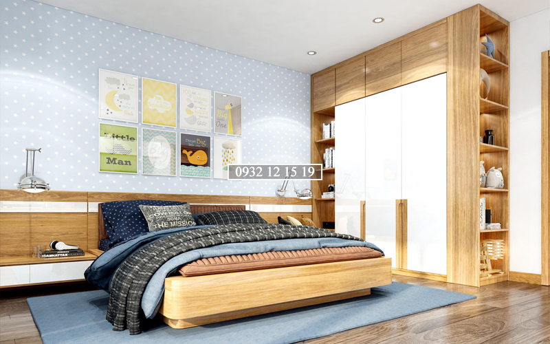 Giường ngủ gỗ sồi đẹp mang phong cách hiện đại
